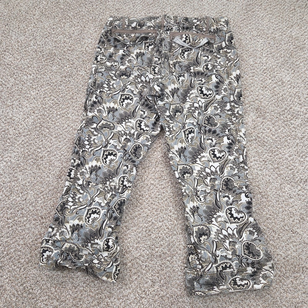 Adventura Paisley‎ Roll Up Capris Pants Green Summer Nature Boho Women's Size 6 - Picture 3 of 10